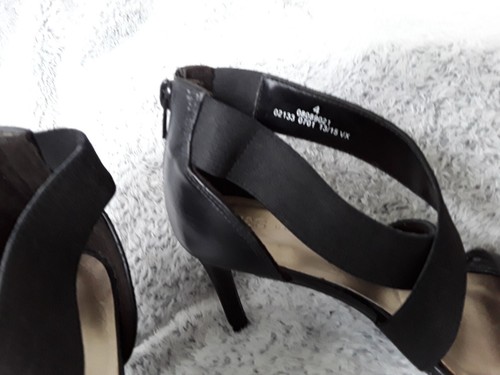 M & S Insolia Black Faux Leather Peep Toe Shoes Size UK4/EU37 - Picture 6 of 8