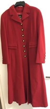 Exquisite Mansfield Red Cashmere & Wool Vintage (1990s) Long Coat Size 12 Uk
