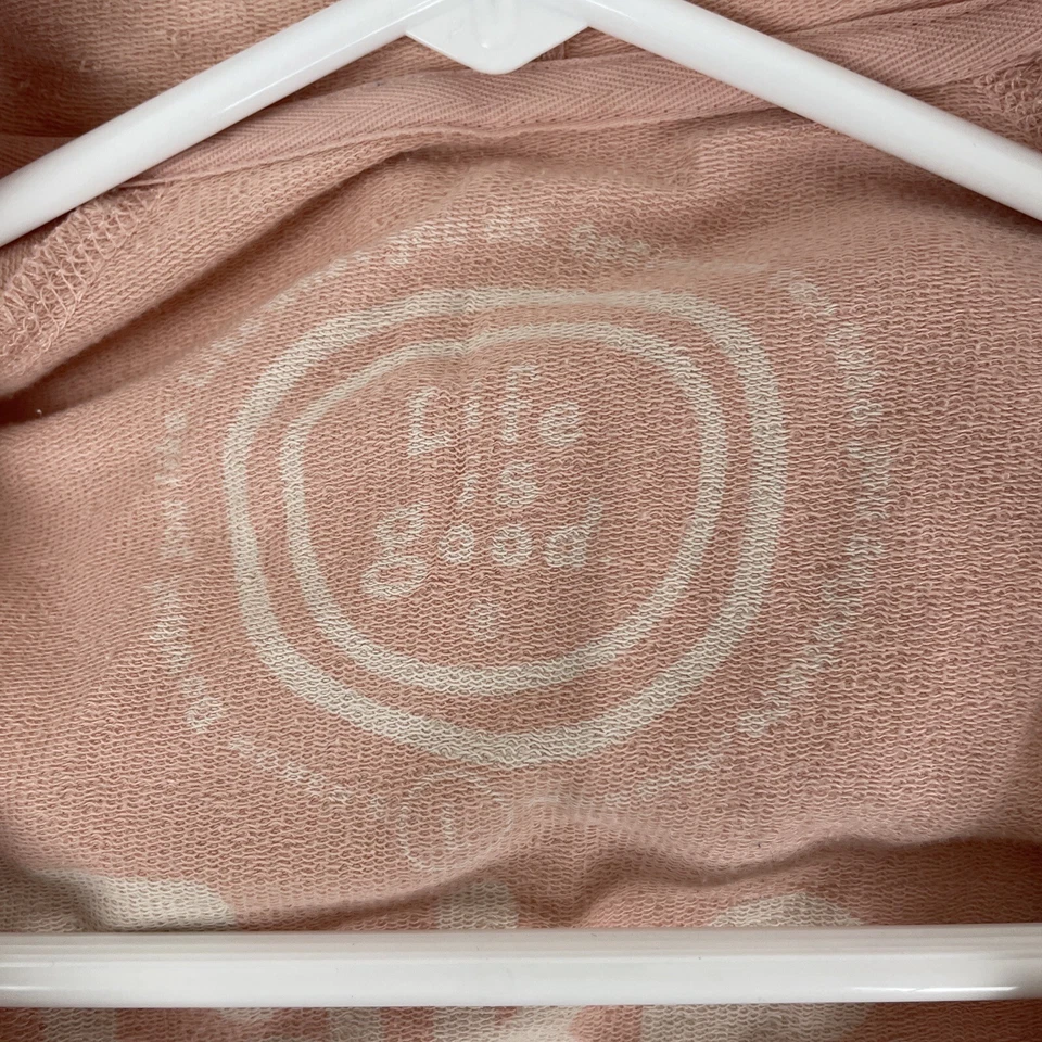 Life Is Good Hoodie Women's Size Large Pink Full Zip Modal Stretch Soft Comfort Foto 4 de 4