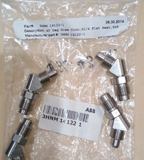 ABB 3HNM 14122-1 Stainless 45° Hose Connector G1/4 to 6x8 Male-Male