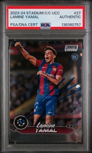 2023-24 Topps Stadium Club UCC #27 Lamine Yamal Rookie RC PSA AUTHENTIC AUTO