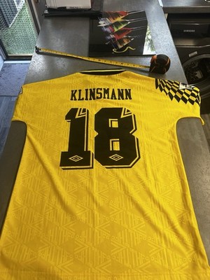Retro REPLIKT Umbro Spurs Shirt Klinsmann 19 Yellow Tottenham