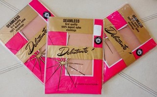 3 PR. VTG 60'S DEBUTANTE TALL GAL SHEER RHT 1st QUALITY NYLON STOCKINGS 11/34