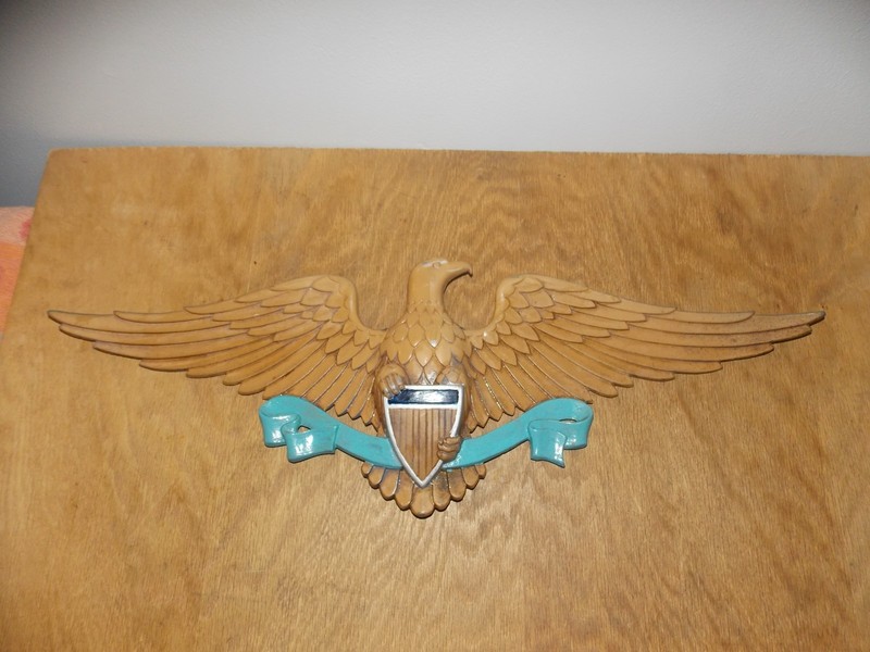 Vtg Sexton American Bald Eagle & Sheild 27"x 8.75"  Cast Aluminum Plaque  8/26