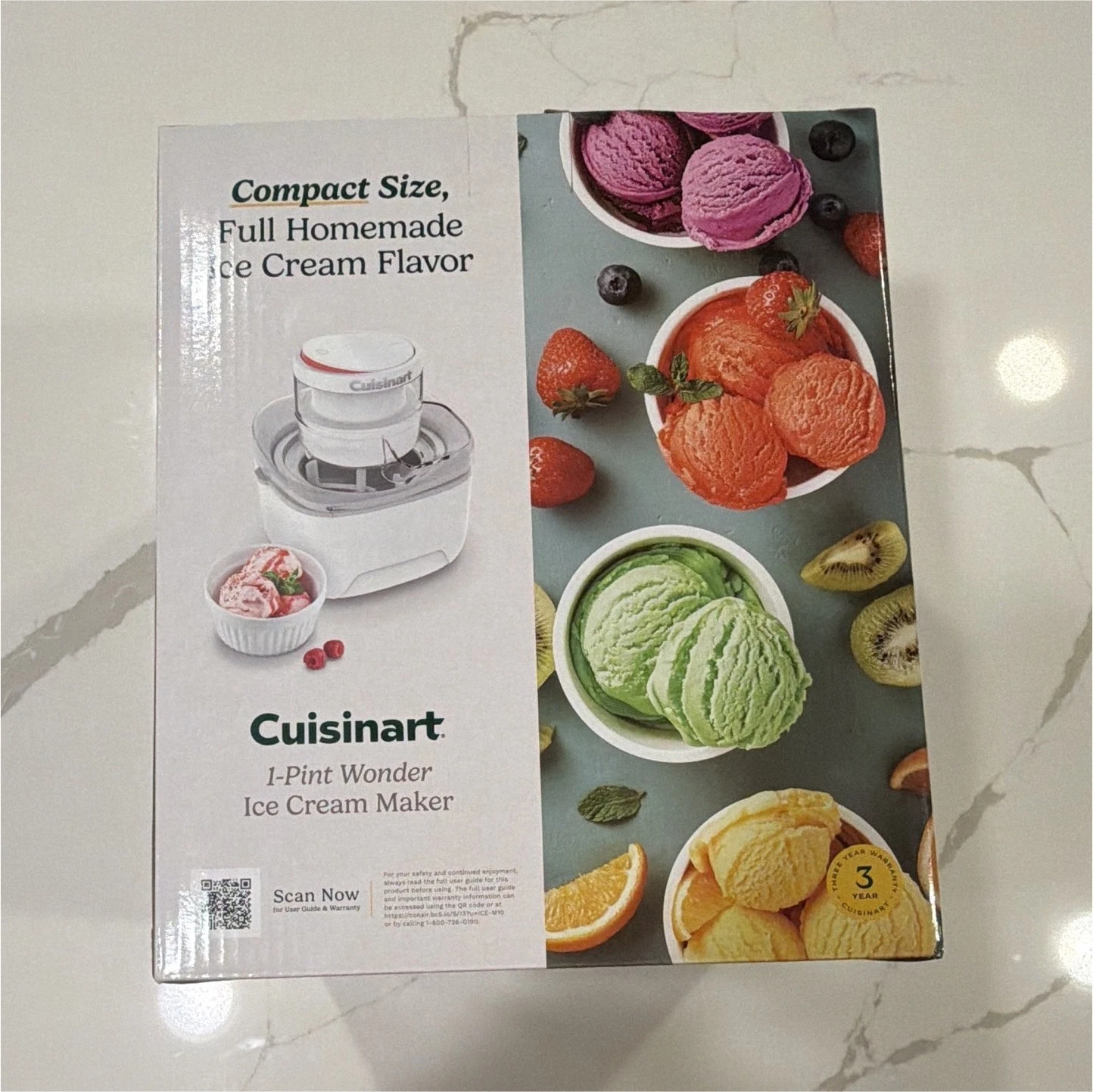 Cuisinart ICE-M10 1-Pt Electric Ice Cream Maker, White, Freezer Bowl
Opens in a new window or tab