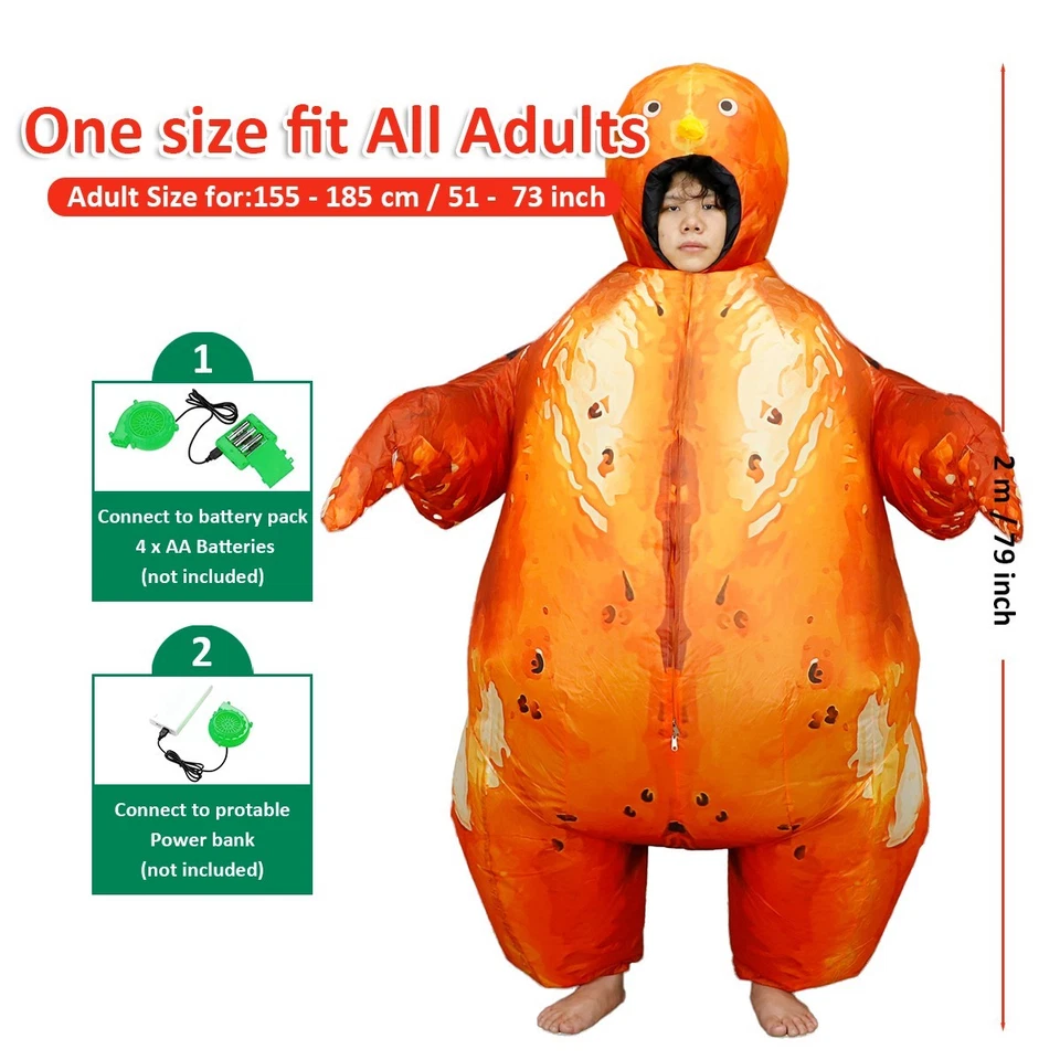 Disfraz Inflable Pavo Cuerpo Completo Navidad Acción de Gracias Cosplay Fiesta Traje Foto 2 de 4
