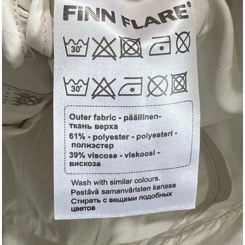 Finn Flare Mens Jacket Cream Full Zip Stand-Up Collar Zip Pockets European Sz S image 7