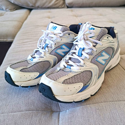 New Balance 530 Herren Sneaker grau/weiß/blau Mesh atmungsaktiv US 9 EU 42,5