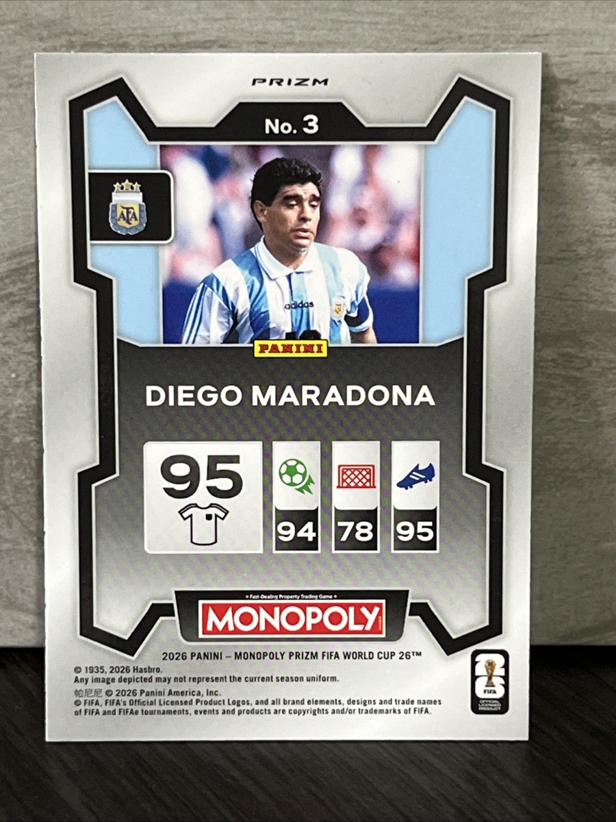 Diego Maradona 2026 Panini Prizm Monopoly World Cup #3 Four