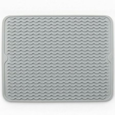 Silicone Drying Mat 16  12 Gray Non-Slip Sink Mat for Kitchen Counter