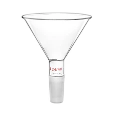 Glass Jointed Short Stem Powder Funnel Filter Funnel with 100Mm Top O.D and 24/4