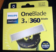 Image of Philips OneBlade 360 - 3 pack of replacement blades/cartridges. QP430/50.Genuine