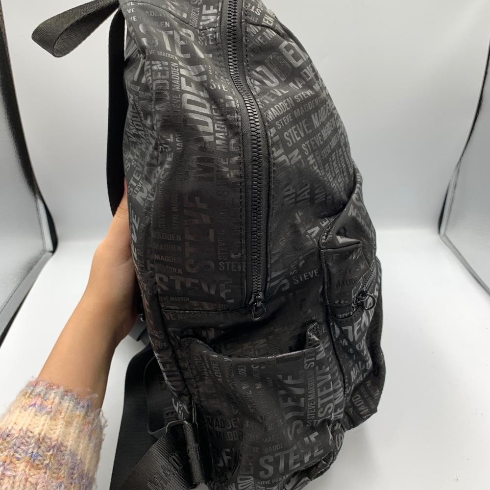 Steve Madden Unisex Black All-Over Logo Print Adjustable  display picture 1