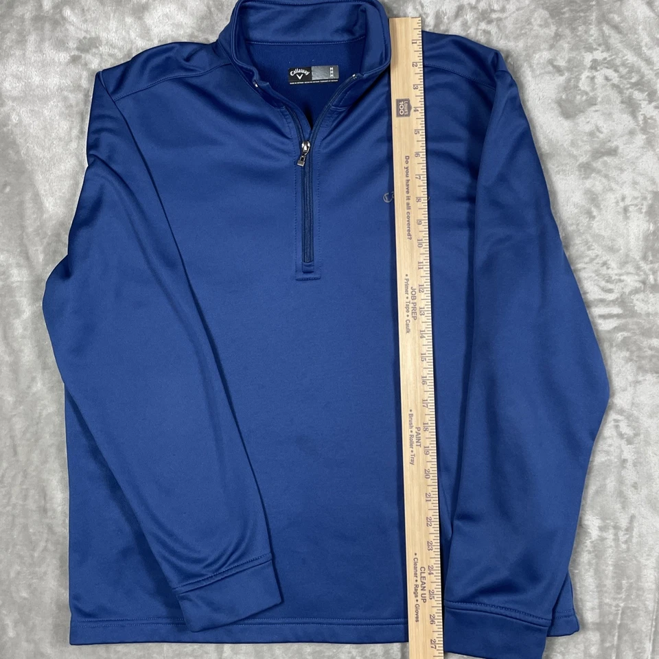 Мужской пуловер Callaway на молнии 1/4 M синяя куртка рубашка с длинным рукавом средний размер для гольфа - Изображение 4 из 4