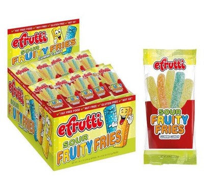 Efrutti Sour Fruity Fries Gummi Candy, 0.55-Ounce (Pack of 48)