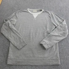 Marine Layer Sweatshirt Mens Large Gray Crewneck Pullover V Notch Made in USA