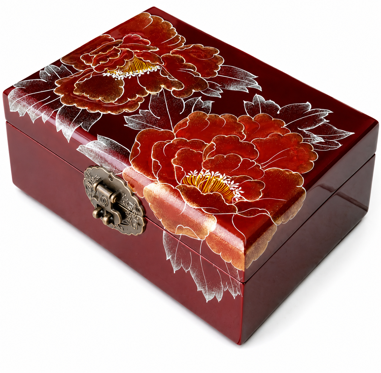 Jewellery Box - Wooden Handcrafted Gift Box - Palatial Peony