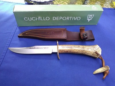 Vintage Muela Gredos  Stag Fixed Blade Knife W/Sheath & Box NEW Old Stock