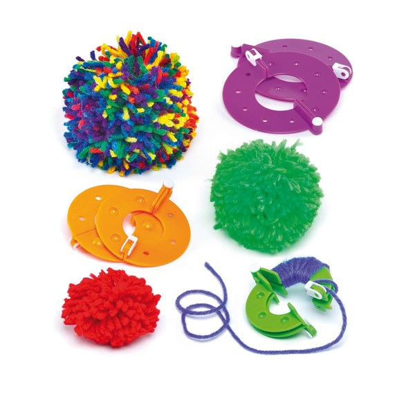 Pompon Scheiben 3Er Set Wiederverwendbar Basteln Kinder Baker Ross-image