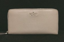 Kate Spade Zip Around Wallet Large Jackson Street Lindsey Pebbled Leather Gray