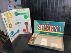 Vintage Parker Brothers 1950’s SORRY Slide Pursuit Game With Complete Set.