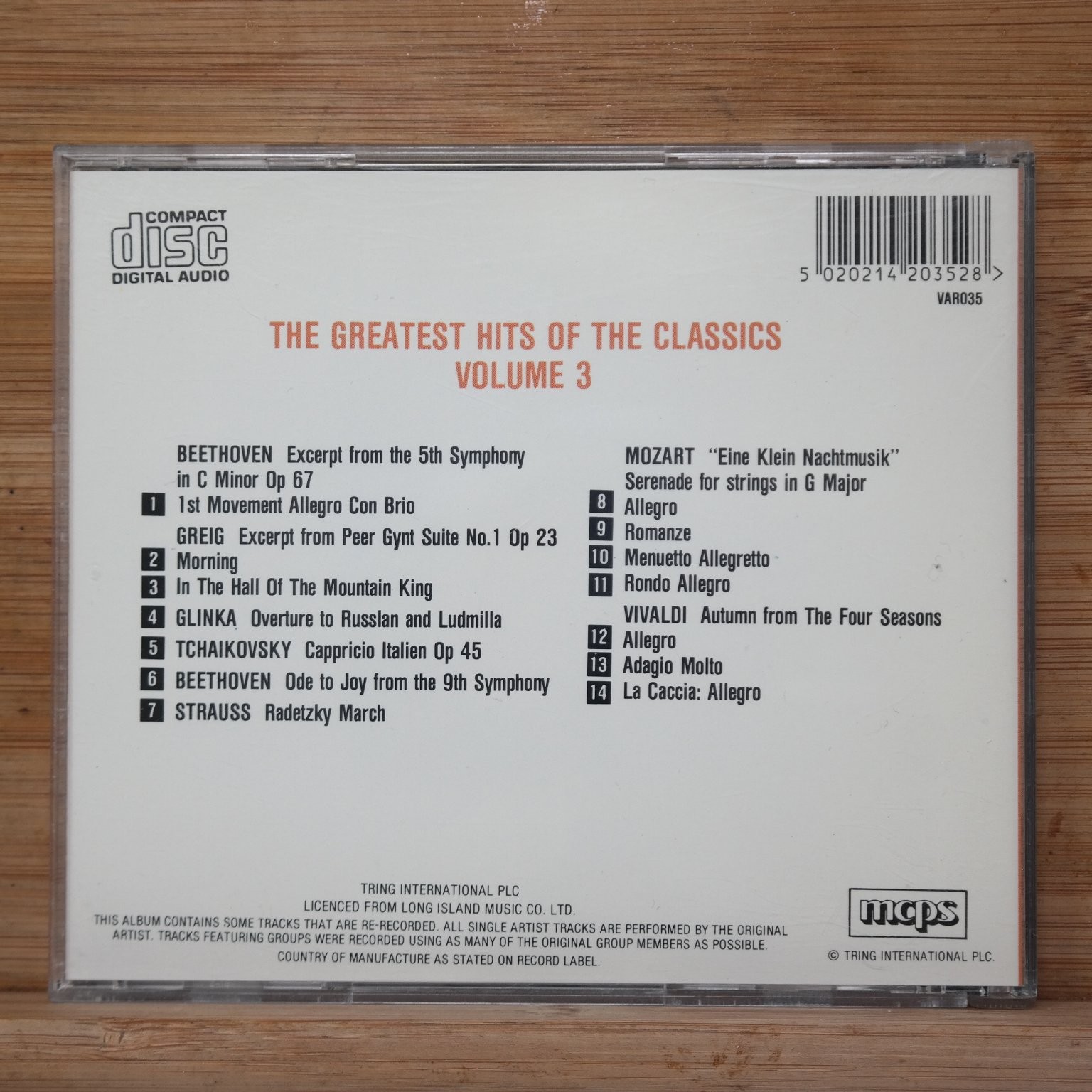 Greatest Hits of the Classics Volume 3 CD Classical Music Compilation
