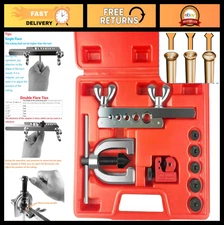 Universal Brake Line Flaring Tool Kit - 3/16" to 1/2" Double & Single Flare for