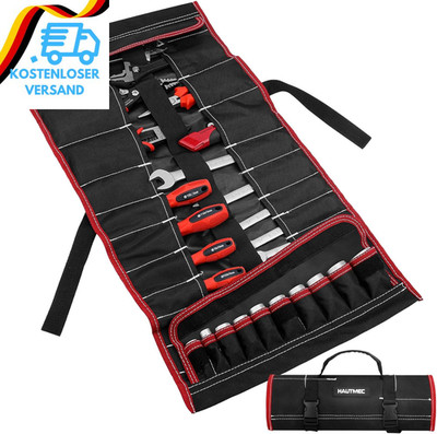 HAUTMEC Rolltasche Werkzeugtasche Mit 32-Pocket 600 Denier (600D) Polyester Groß