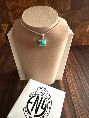 Effy ENY Halskette mit Anhänger Sterlingsilber, Türkis & Diamant