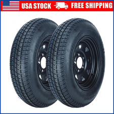 2pack St17580d13 Trailer Tire And Wheel 5 Lug Tire 13 Rims Load Range C 6pr
