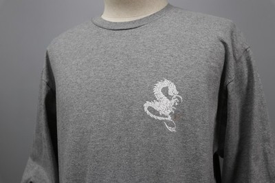 old Stussy ドラゴン 90s グレーロンT XL【着画像あり】 STUSSY DOUBLE DRAGON Vintage 90s Print Gray Jersey Long Sleeve
