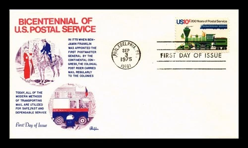 DR JIM STAMPS US COVER POSTAL SERVICE BICENENNIAL LOCOMOTIVES FDC BAZAAR CACHET