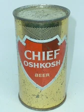 Empty Bottom Opened 12oz Chief Oshkosh Beer Flat Top