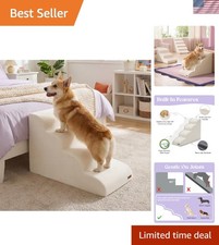 Joint-Friendly 4-Step Pet Ramp for Small Dogs - Easy Access, Durable Design