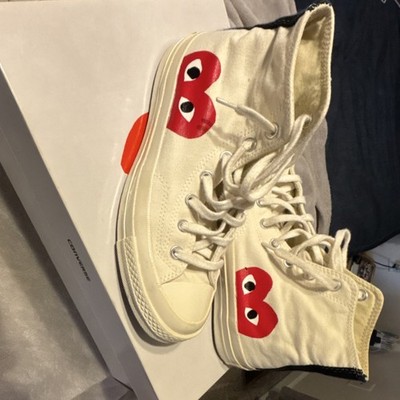 Converse Comme Des Garcons Play Chuck Taylor High Top Sneakers White US 8