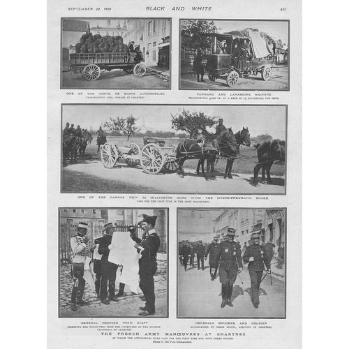 FRANCE Military Manoeuvres at Chartres - Antique Print 1900