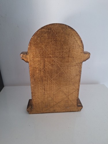 ANCIENNE ICONE TRIPTYQUE RELIGIEUX . repro Peinture Sur Bois Scène Réligieuse - Photo 4 sur 16