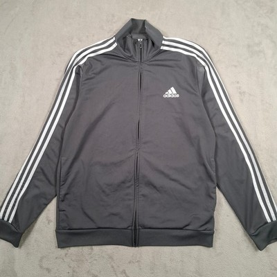 Adidas Trainingsjacke Herren Large Grau 3 Streifen Reißverschluss Sportbekleidung Freizeit Chile