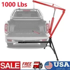 1000lbs Hydraulic Pickup Hitch Mount Truck Crane Hitch Receiver Hoist Red