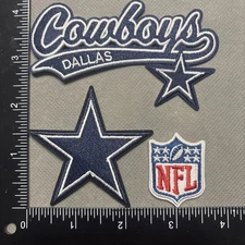 LOT OF 3 DALLAS COWBOYS IRON ON EMBROIDERED PATCH
