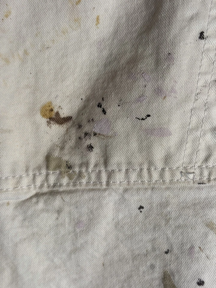 Mono con tirantes Dickies blanco con salpicaduras de pintura desgastado ropa de trabajo para hombre 50 X 32 Foto 4 de 4