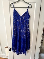Lulus Blue Lace Dress Size Large Sleeveless V Neck Party Cocktail