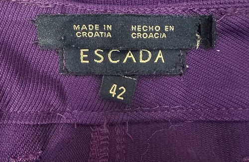 Escada Straight Leg Purple Twill Pants Women’s EU 42 / US Large - Picture 15 of 15