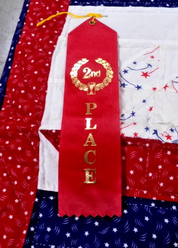 Edredón de velero hecho a mano cuna bebé niño regazo tamaño 37" x 32" 2009 segundo lugar Foto 2 de 4