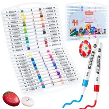 48 Colors Acrylic Markers Paint Pens Markers with Medium Tip, Paint Pens for ...