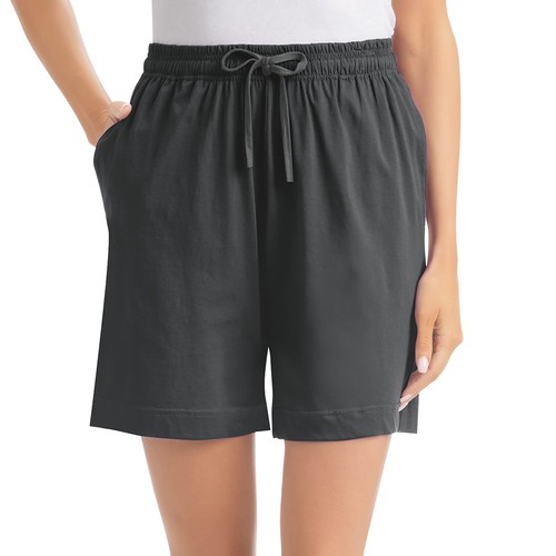 Knit Shorts With Side Pockets By Collections Etc., Black, XL