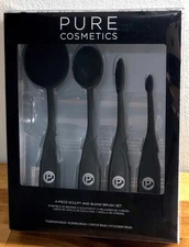Pure Cosmetics 4-Piece Sculpt and Blend Brush Set New Contour Free US Ship