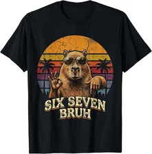 Six Seven Bruh 67 Capybara 6 7 Funny Meme Animal Unisex T-Shirt