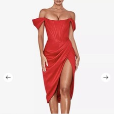House of CB off the shoulder Loretta Dress M size 10 Red