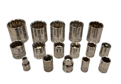 #ad Halfords Advanced CR V 6Pt 12Pt Socket Set 1 2 1 4 3 8 Drive Mixed Sizes 16 Pc GBP 39.90